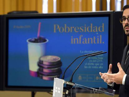 El ministro de Consumo, Alberto Garzón, ofrece una rueda de prensa sobre los resultados del estudio de Vigilancia del Crecimiento, Alimentación, Actividad Física, Desarrollo Infantil y Obesidad en España (Aladino 2019)
 