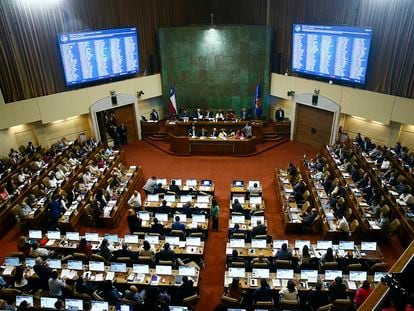 La sesión de este miércoles en la Cámara de Diputados, en Santiago (Chile), compartida en las redes sociales del Congreso.