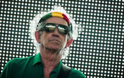 Keith Richards, concentrado, en uno de los conciertos de la última gira de los Rolling Stones en Berlin, en 2014.