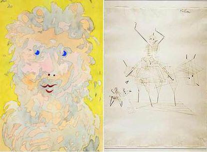 A la izquierda, <i>León hombre, </i>y a la derecha, <i>Jinetes, </i>de Paul Klee.