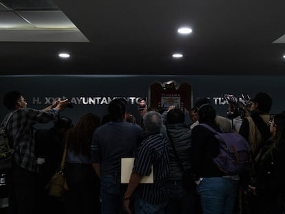 Montserrat Caballero habla a periodistas en el ayuntamiento de Tijuana (Baja California), el pasado 15 de junio.