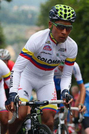 Nairo Quintana, durante el Campeonato del Mundo de Ciclismo en Ruta disputado en Florencia