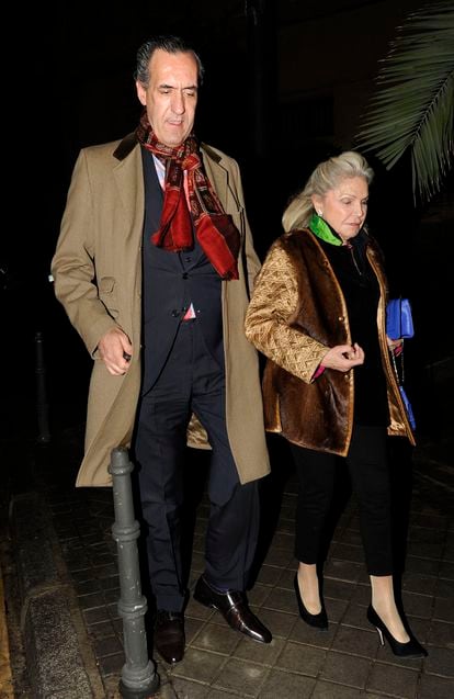 Jaime de Marichalar y Beatriz de Orleans acuden a una cena en homenaje a Ira von Furstenberg en Madrid, en febrero de 2016.