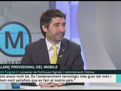 El conseller Puigneró durant l'entrevista a TV3.