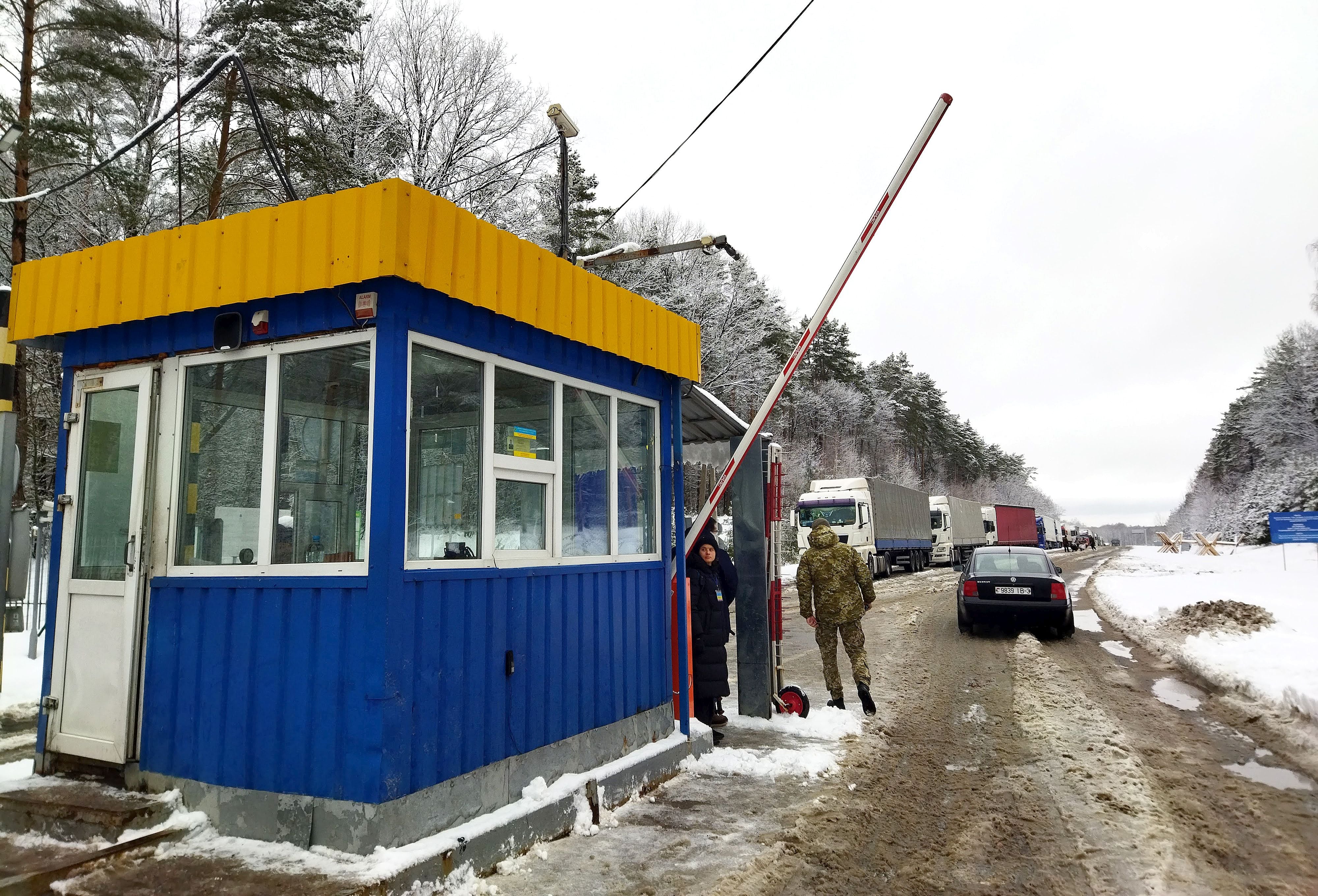 Puesto fronterizo de Novi Yarylovychi, Ucrania.