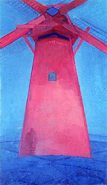 <i>El molino rojo de Domburg</i> (1911), de Piet Mondrian, expuesto en el Museo d'Orsay.