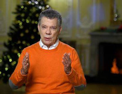 El presidente de Colombia, Juan Manuel Santos, el 24 de diciembre de 2017.
