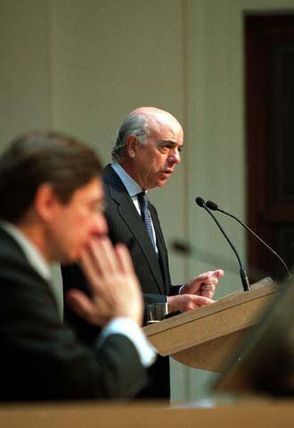 Francisco González, en una comparecencia en  febrero pasado.