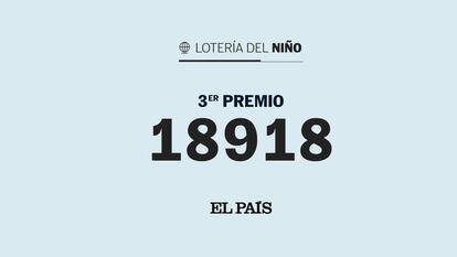 El 18918, tercer premio de la Lotería del Niño 2023