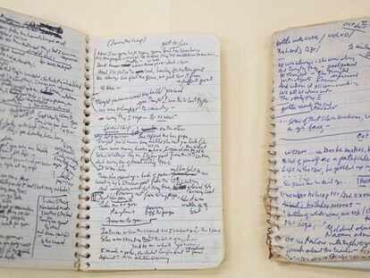 Libreta con anotaciones de Bod Dylan.