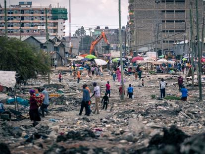 Barrio de Mukuru Kwa Njenga, en Nairobi, donde desalojaron a 60.000 personas para derruirlo y construir una carretera.