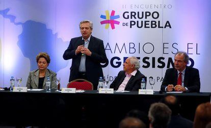 Presidentes y ex presidentes latinoamericanos durante una reunión del Grupo de Puebla en 2019.