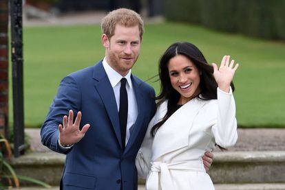 Enrique de Inglaterra y Meghan Markle, el día de su compromiso el 27 de noviembre de 2017.