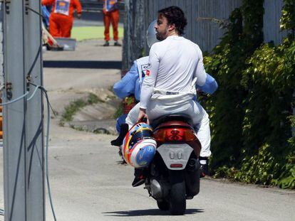 Alonso, tras abandonar hace dos semanas en el circuito de Montmeló.
