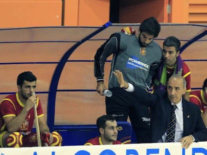 Desolaci&oacute;n en el banquillo espa&ntilde;ol con Pauls al frente.