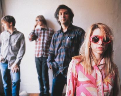 Los miembros de Sonic Youth, en 1990.