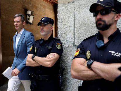 Urdangarin, a su salida de la Audiencia de Palma.
