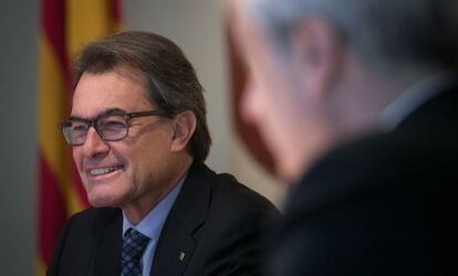 Artur Mas aquest matí a la reunió de la Generalitat.