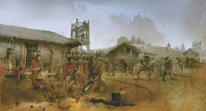 Dibujo de Albert Álvarez Marsal que recrea cómo era la vida en Numancia.