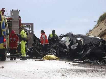 Un accidente de tr&aacute;fico en el que dos personas perdieron la vida en la provincia de Soria en 2014.