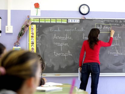 Una classe de llengua catalana.