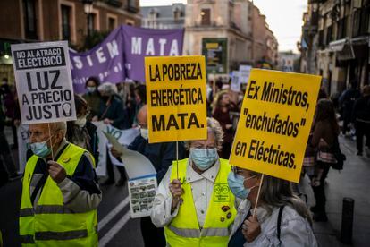 Manifestación contra las eléctricas celebrada en Madrid el pasado octubre. Foto: Olmo Calvo
