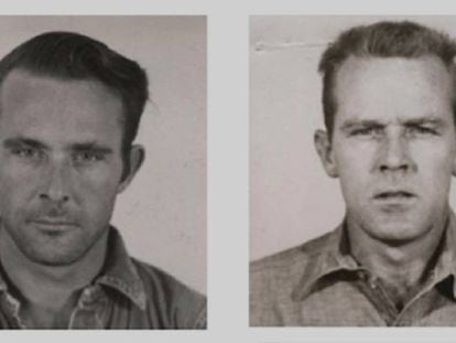 Clarence Anglin, a la izquierda, y su hermano John, antes de la fuga. En vídeo, tráiler del documental 'Alcatraz: Search for the Truth'. En vídeo, un reportaje de la CBS de San Francisco sobre el caso.