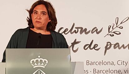 L'alcaldessa de Barcelona, Ada Colau, aquest dijous a l'Ajuntament. 