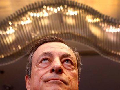 El presidente del BCE, Mario Draghi, en una conferencia en Fráncfort