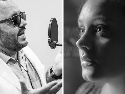 El compositor brasileño Toninho Geares y la cantante Adele.