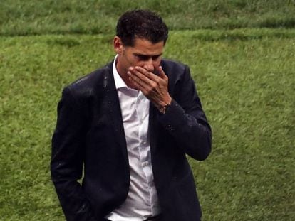 Hierro, durante el España - Rusia.