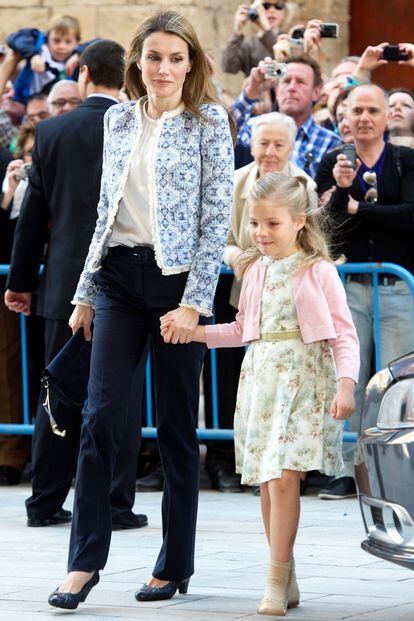 Con su hija Sofía, celebrando la Pascua en Mallorca.