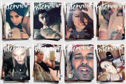 Algunas de las portadas de los &#039;selfies&#039;. 