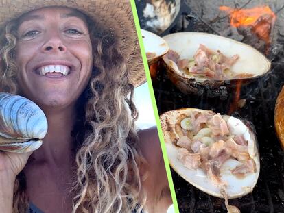 Videoreceta de bocadillo de almejas recogidas de la playa