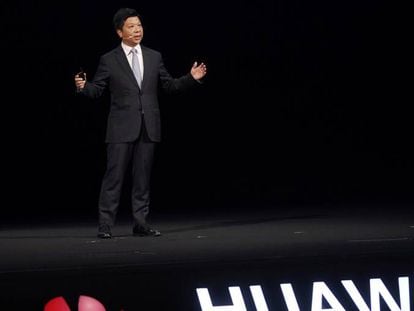 El presidente rotatorio de Huawei, Guo Ping, en Shanghái, el 23 de septiembre.