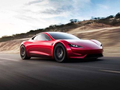 Tesla Roadster circulando