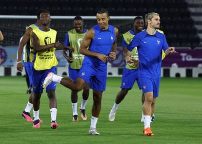 Un entrenamiento de la selección francesa durante el Mundial de Qatar.