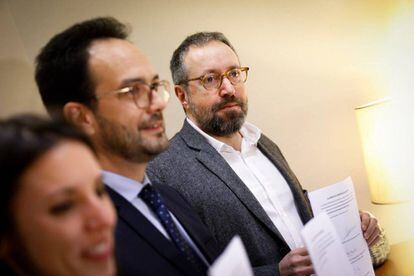 Irene Montero, Antonio Hernando y Juan Carlos Girauta.