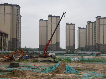 Construcción de edificios residenciales de Country Garden en Tianjin, China.