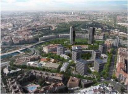 Simulación de cómo quedará la zona sobre la que se levanta el Vicente Calderón.