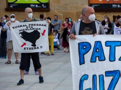 Concentración de Bildu este jueves en San Sebastiánen apoyo al preso etarra Patxi Ruiz.