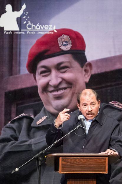 Ortega, en los actos por el tercer aniversario de la muerte de Hugo Chávez.