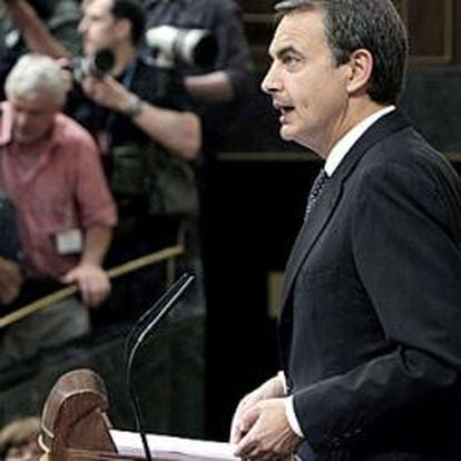 Zapatero, durante su comparecencia en el Congreso