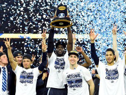 Los jugadores de los Wildcats celebran el título en Houston (Texas). R. Deutsch USA Today