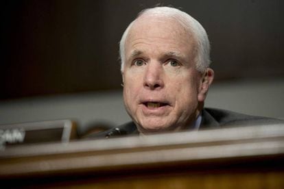 El senador John McCain, en el Senado el pasado febrero.