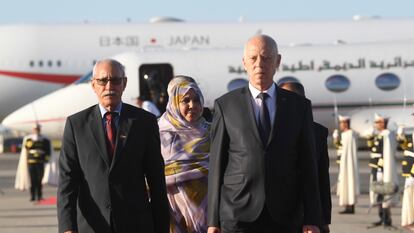El presidente de Túnez, Kais Said, recibe a Brahim Gali, líder del Frente Polisario, el pasado 26 de agosto.