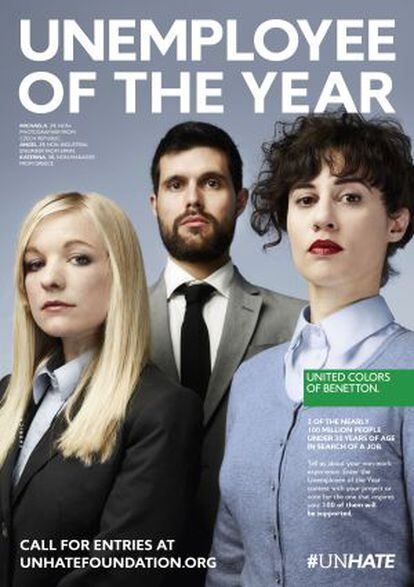Una imagen de la campaña de Benetton, "Parado del año".
