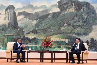 Tedros Adhanom Ghebreyesus, director general de la OMS (izquierda), y el presidente chino, Xi Jinping, el 28 de enero.