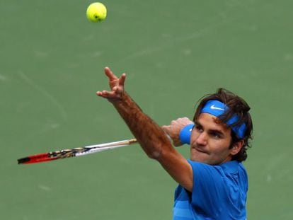 Federer durante la final ante Isner