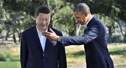 Obama y Xi Jinping, este viernes en Rancho Mirage (California).